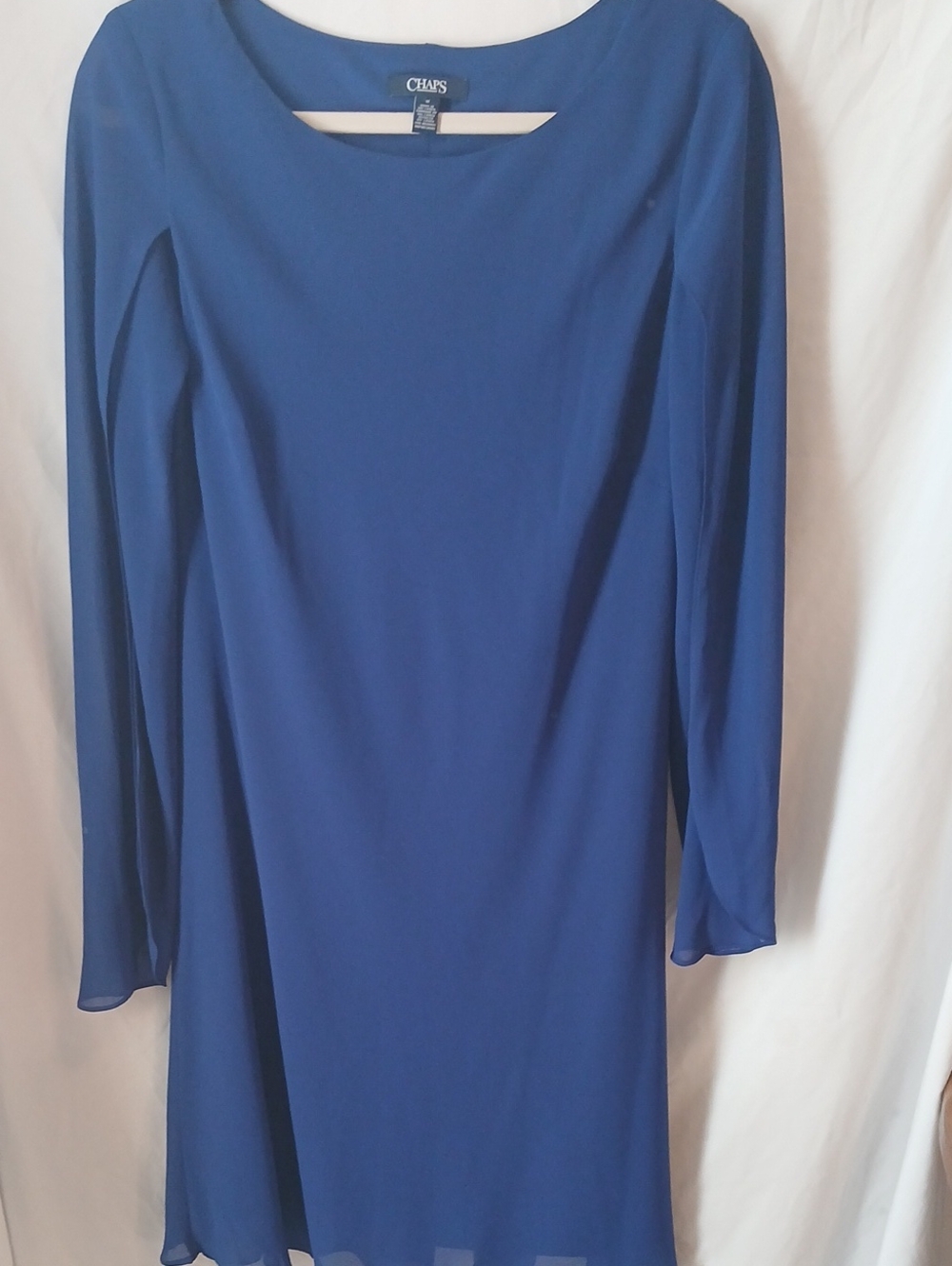 Chaps Blue Long Flowy Open Sleeve Dress